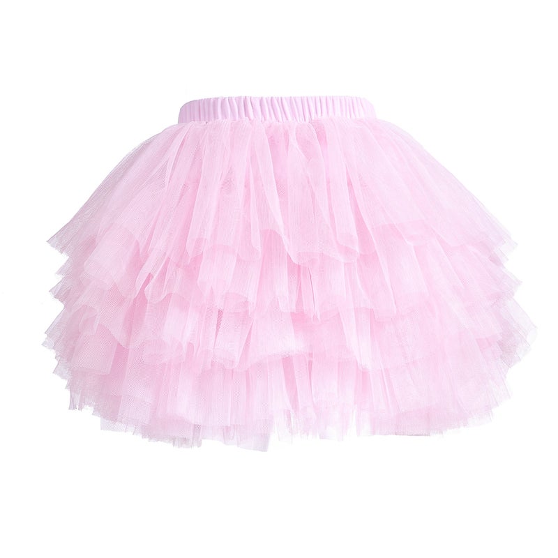 elamccor Baby Girls' Tutu Skirt Toddler 6 Layered Tulle Tutus 1-8T Pink - Image 1